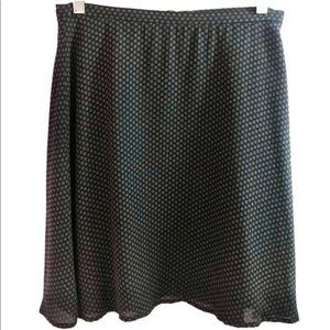 Ann Taylor A-Line/Skater Style Silk Overlay Layered Skirt, Dark Navy, Size 4